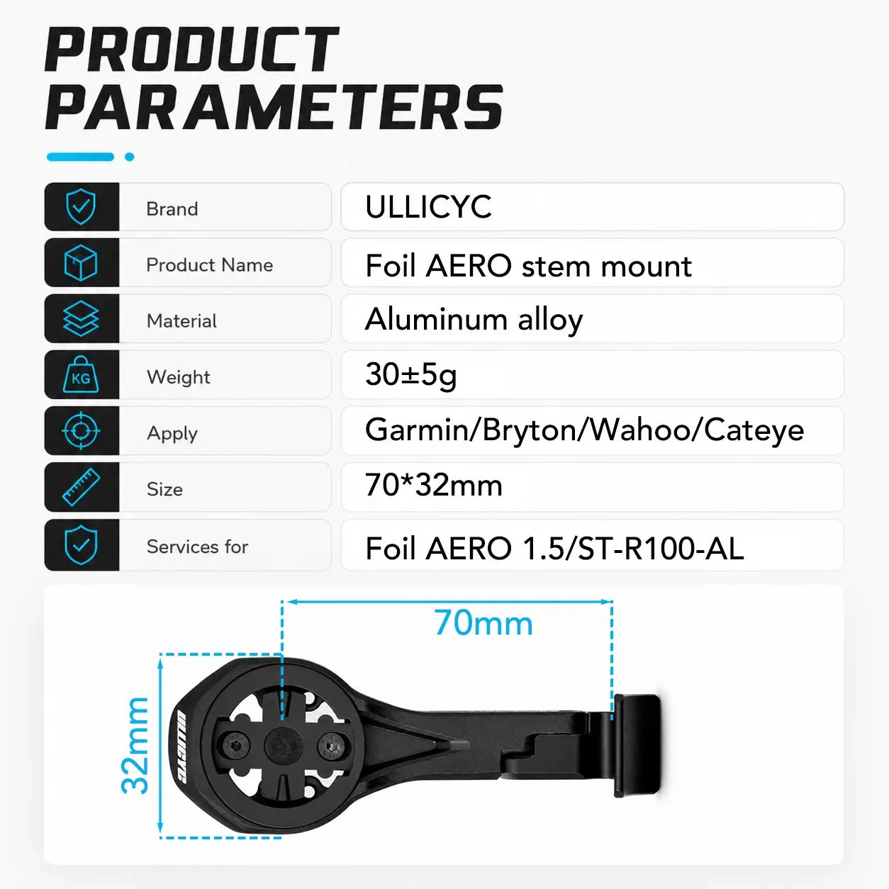 Фото Крепление для компьютера ULLICYC из алюминиевого сплава для выносов SCOTT SYNCROS FOIL AERO 1.5 и ST-R100-AL, а также для GPS-устройств Garmin 1050, Wahoo, Bryton №2