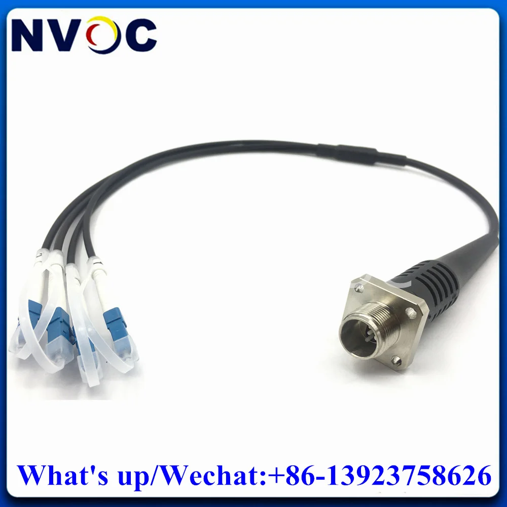 4-жильный одномодовый бронированный кабель черный из ТПУ 50 см квадратный