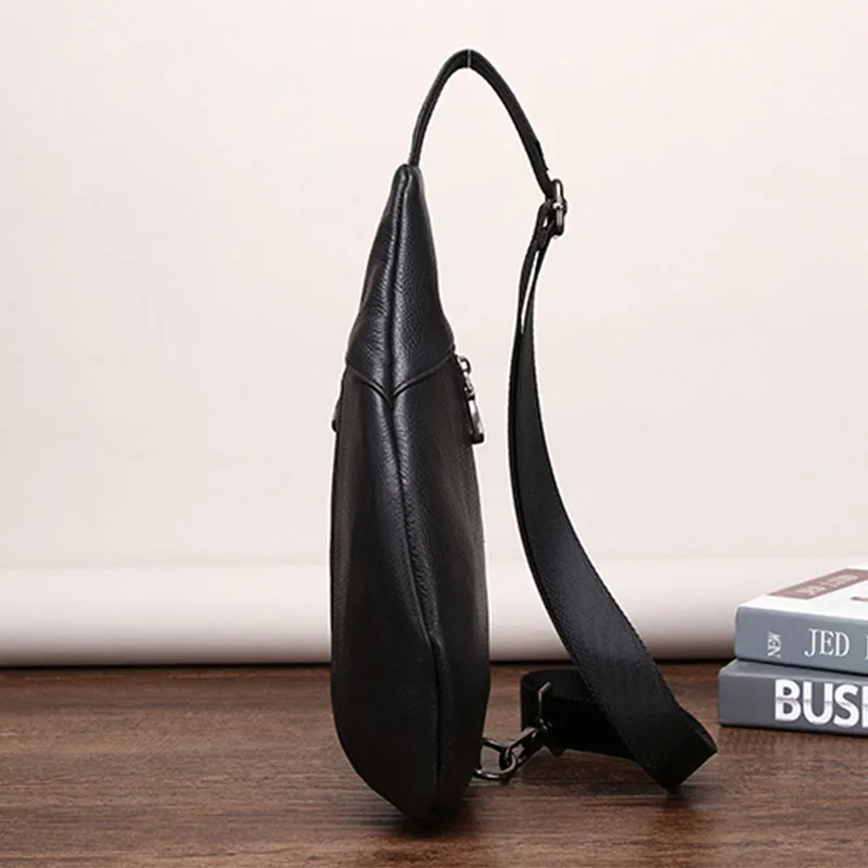 Fashion Chest Bag for Men Genuine Leather Shoulder Bags Male High Quality Crossbody Bag Single Messenger Bag