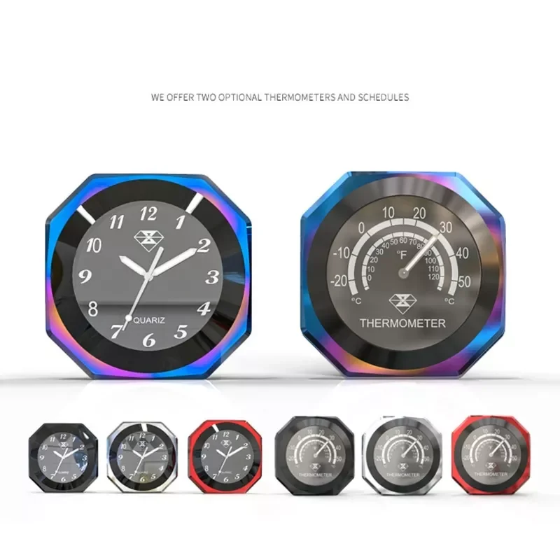 

Aluminum Alloy Motorcycle Luminous Handlebar Mount Clock Watch Thermometer R9CC