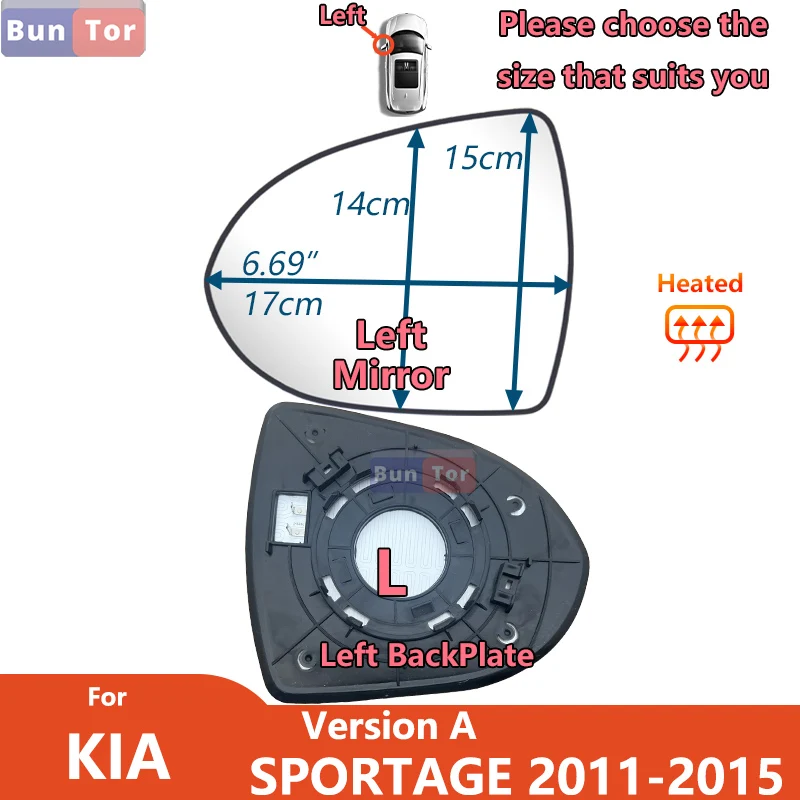 

Левое или правое зеркало заднего вида для KIA SPORTAGE 2011 2012 2013 2014 2015 с подогревом 87611-3W000/боковое зеркало, запасные части