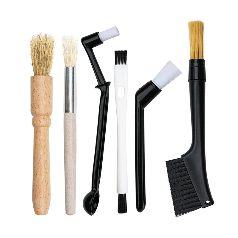 

Wooden Cleaning Brush Coffee Machine Cleaning Brush 6 Pieces Set, Coffee Brush Dusting Accessories,