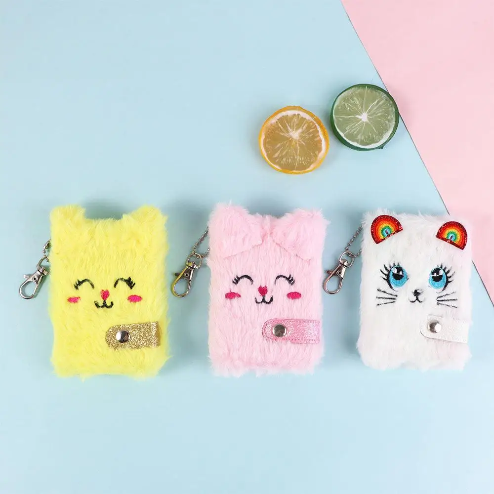 

Школьные принадлежности, канцелярские товары, подарок для девочки, милые животные, Искусственные кошки, плюшевый блокнот, мультяшный блокнот, милый планировщик