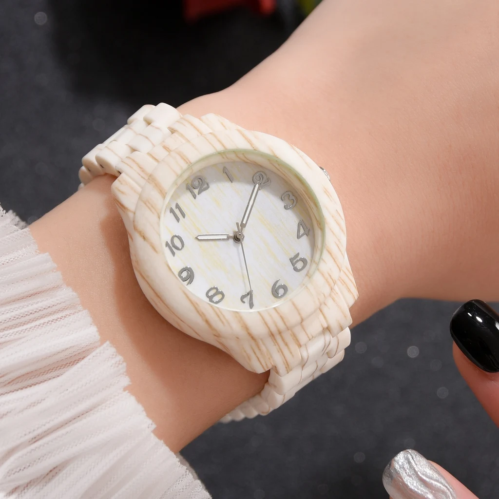 

Часы наручные женские кварцевые с текстурой древесины, люксовые простые дизайнерские ретро-часы для мужчин и женщин