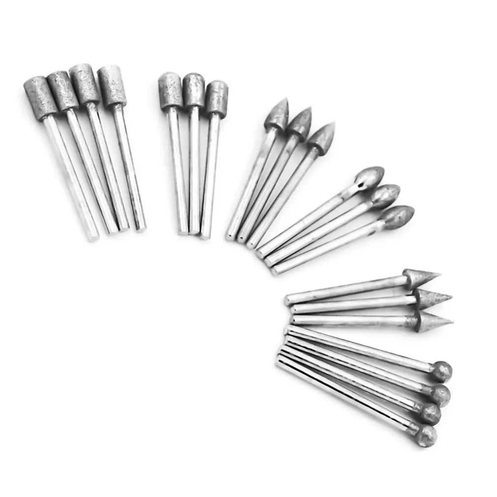 

Diamond Grinding Heads 3mm For Electric Grinder/hanging Grinder/table Grinder 20pcs Jade Gem Stone Polishing And Carving Tools