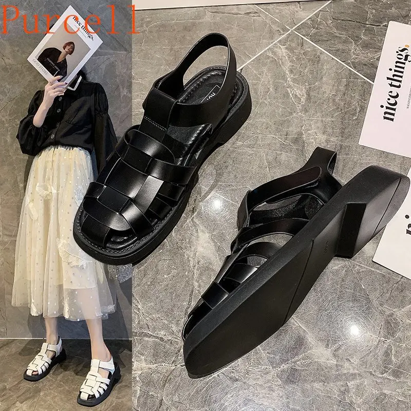 

Новинка 2023, летние сандалии, женская повседневная обувь на низком каблуке