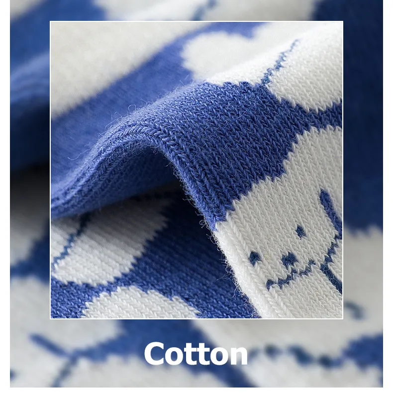 Yasuk All Season Winter Women's Fashion Sport Soft Print Plaid All-Match Lovely Girl Casual Comfortable Mid-high Socks 3Pcs Dog