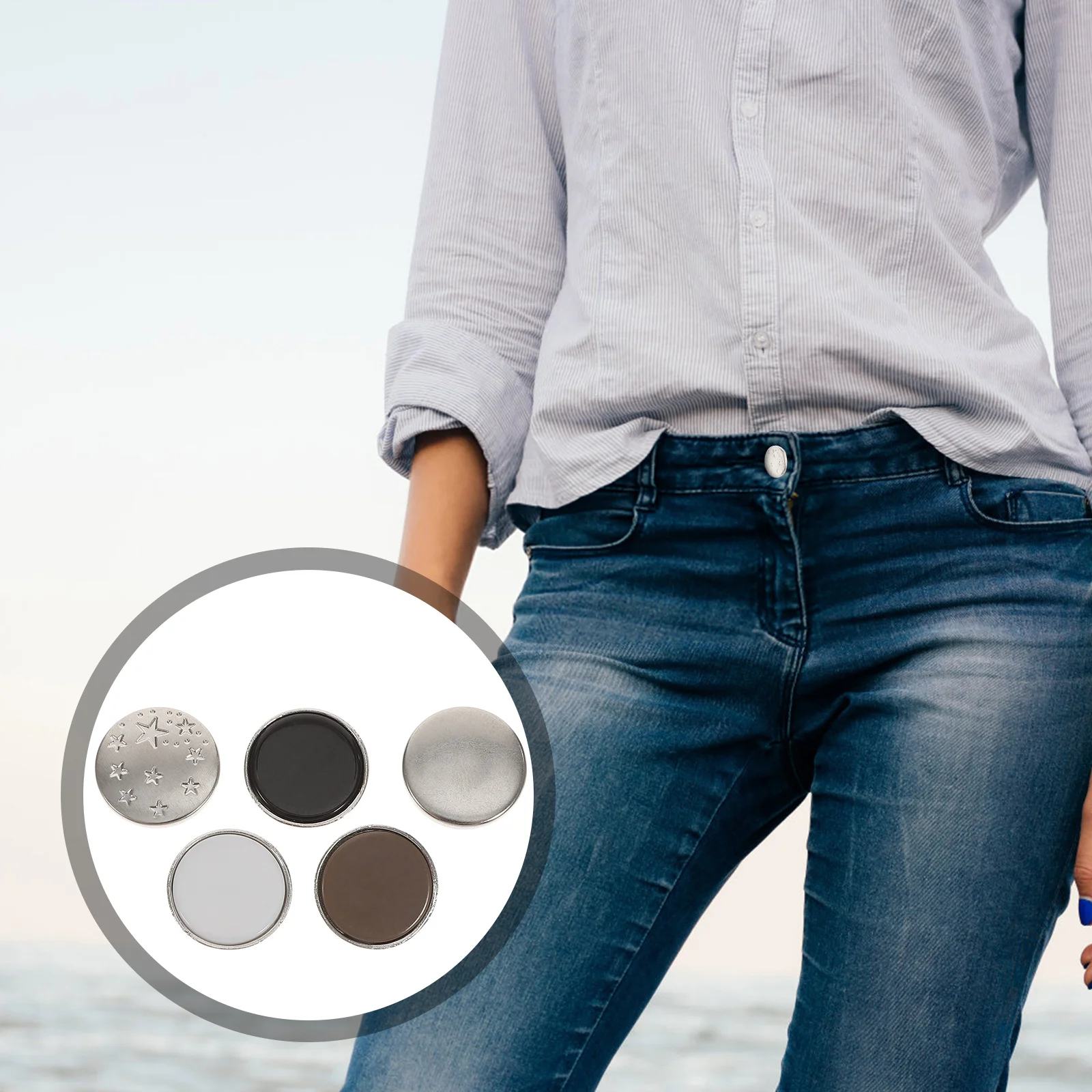 

Button Buttons Snap Jean Pants Jeans Sew Studs Press Fastener Waist Metal Adjustable Craft Diy Extender Replacement Easy Buckles