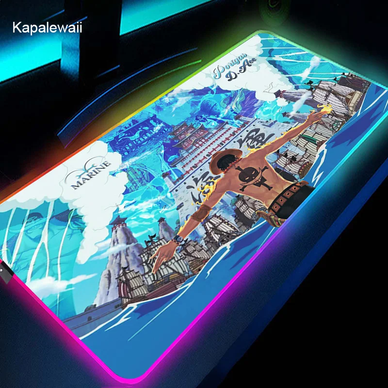 

RGB Mouse Pad Anime Gaming Desk Accessories Anime Carpet Deskmat Keyboard Mat LED Mousepad Gamer XXL Mause Pads Pc Cartoon Mat