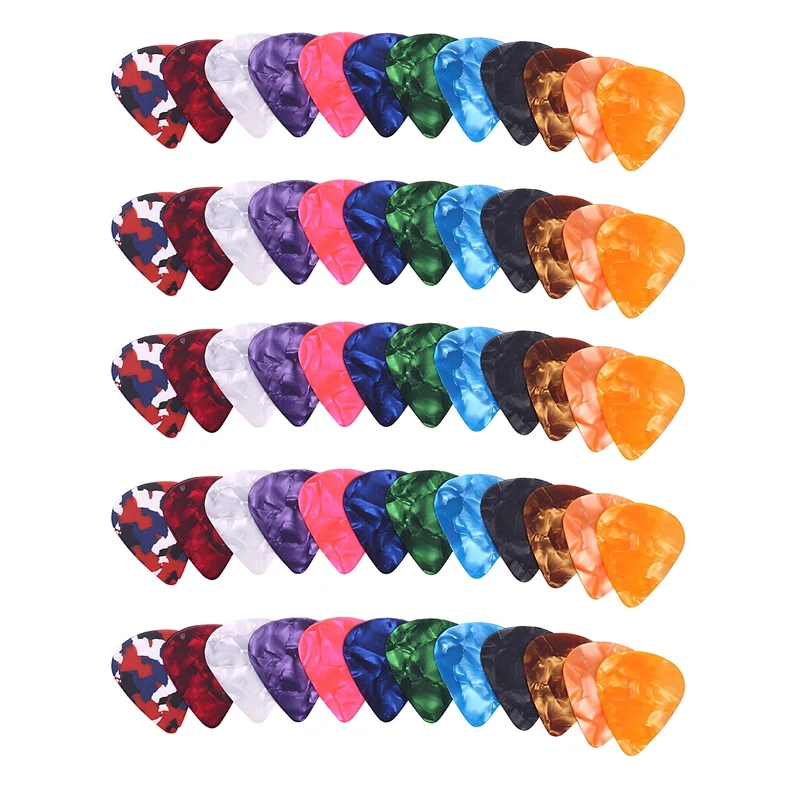 

60 упаковок, разноцветные гитарные медиаторы с абстрактным изображением, уникальный подарок на гитару для басов, электрических и акустических гитар 0,46 мм, 0,71 мм, 0.