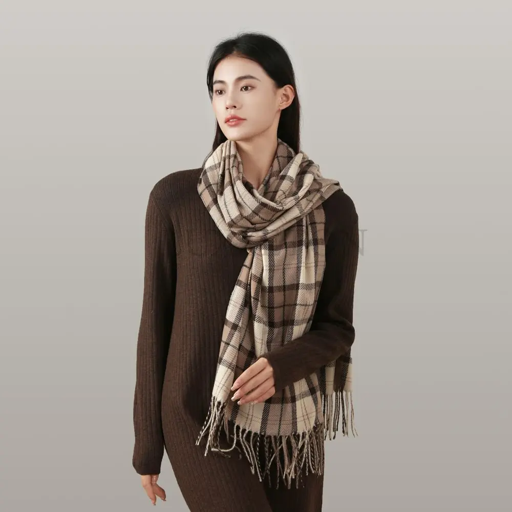 

Color Check Winter Women's Scarf Fashion Women's Check Warm Shawl Cashmere Feel Autumn Wrap Warm Scarf Gift