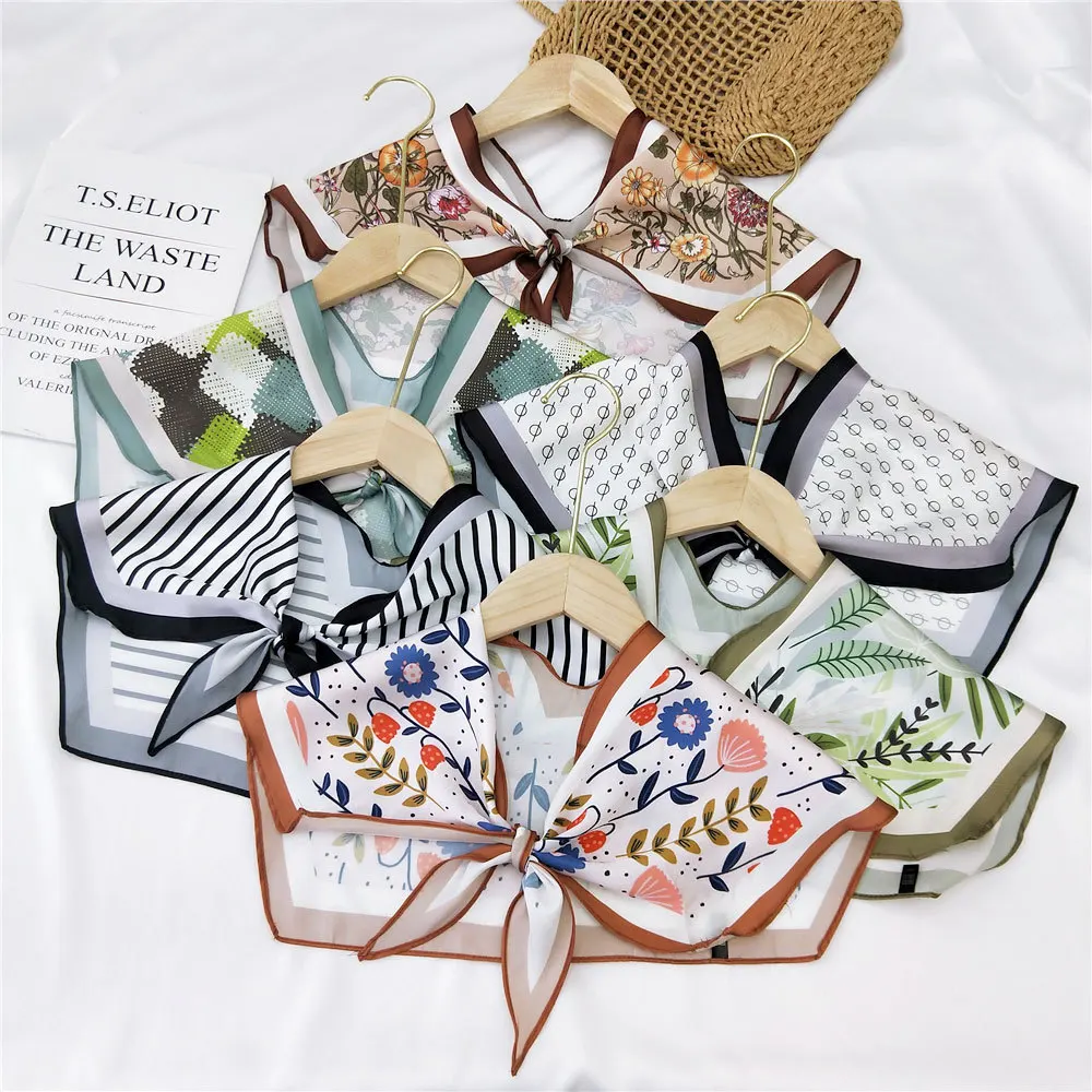 

2022 женские шелковые шарфы, съемный чокер, воротники-ожерелья, женская рубашка, ложный воротник, блузка, маленький шарф, накидка с ложным воро...