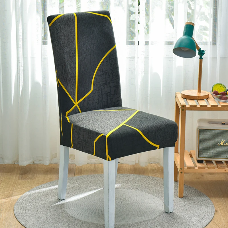 

Elastic Chair Cover for Dining Room Kitchen Home Geometric Stretch Chair Cover Slipcover for Banquet Wedding Hotel Living Room