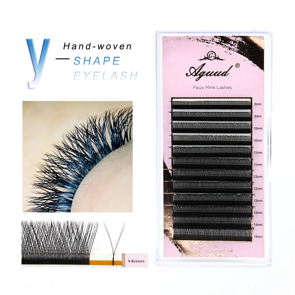 

AGUUD Y Shape Eyelash Extension YY Lashes Soft Bunches Split Tips YY Shape Lashes Wholesale Vendor Eyelash Extensions YY Cílios