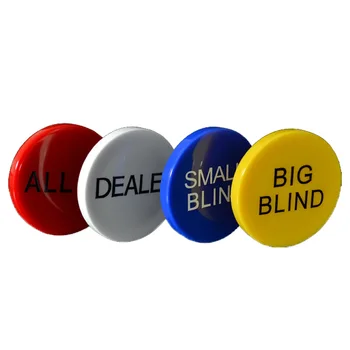 4PCS Texas Poker Chip Melamine Round Plastic Dealer Coins SMALL BLIND BIG BLIND DEALER All IN Set Coin Buttons Game 3