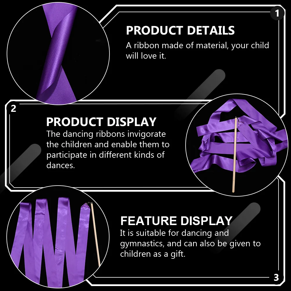 Гимнастические вещи лента для выступлений стример подарок вертушка фиолетовая