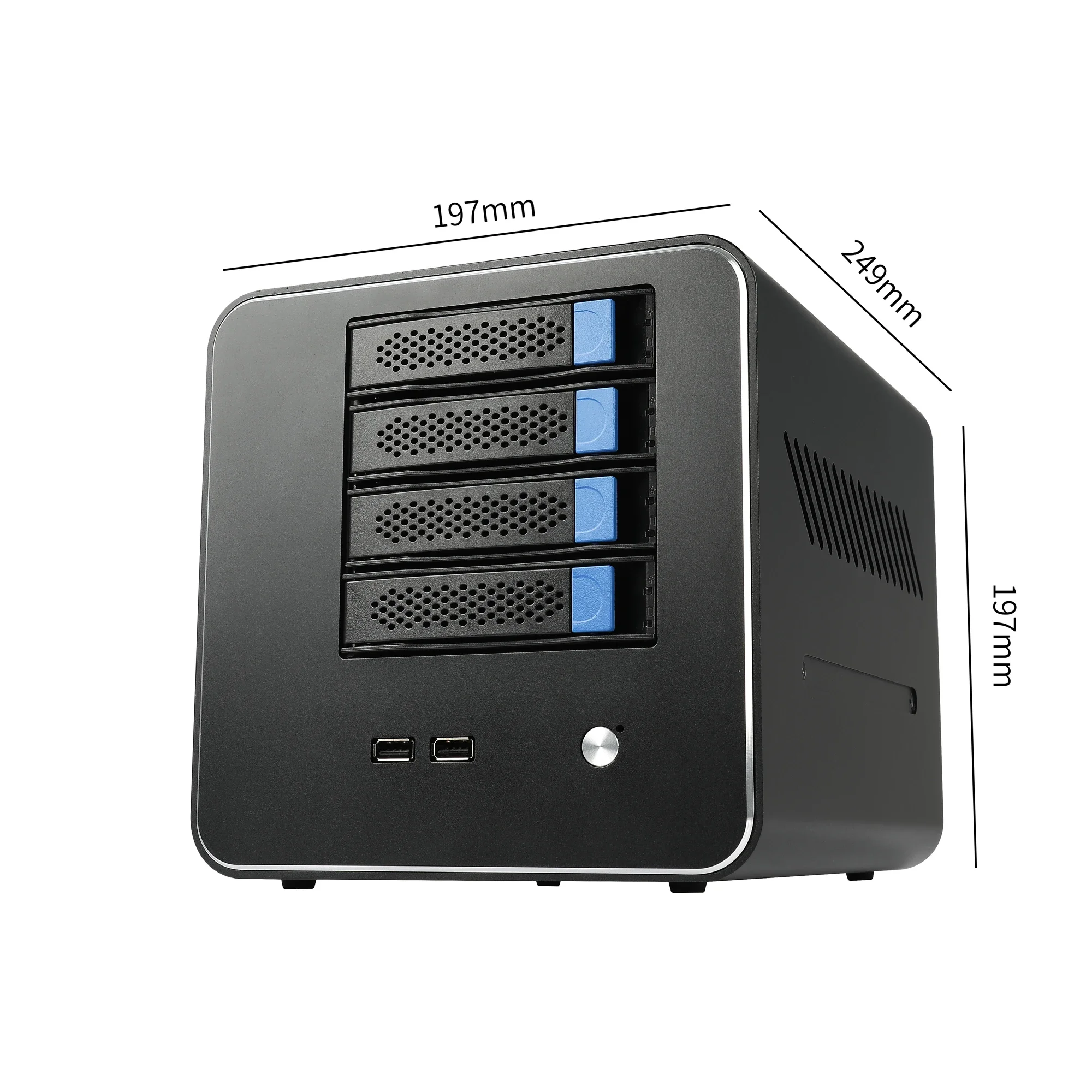 Фото RGeek Полностью алюминиевый мини-сервер NAS Mini ITX с 4 отсеками, материнской платой J1900 и адаптером №4