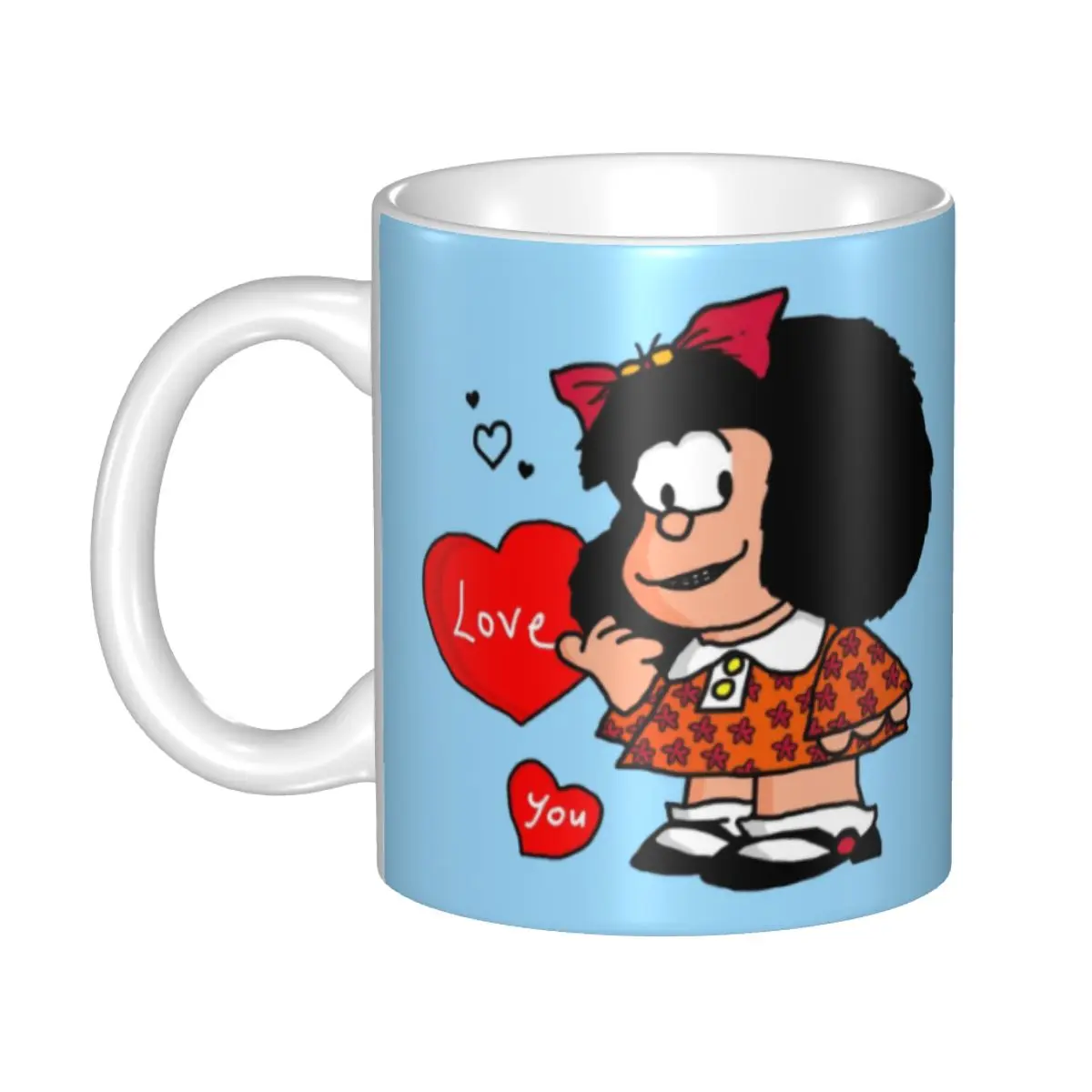 

Изготовленная на заказ кружка Mafalda Love You DIY мультяшный Quino комикс керамические чашки для молока чая кофе для работы на открытом воздухе