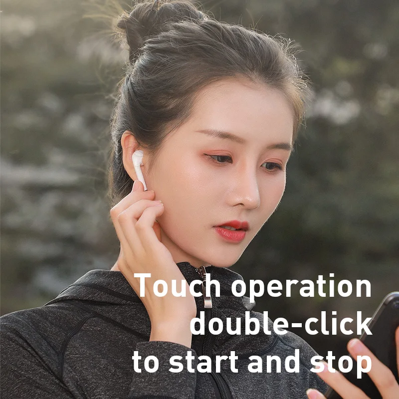 Baseus W04 TWS Earphone True Wireless 5.0 Headphone Stereo Sports Headset For Phone Mini Earbuds With Charging Box
