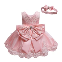 1 6 years girls dress kids girls birthday wedding party dress toddler clothes elegant bowknot lace princess dress infant costume