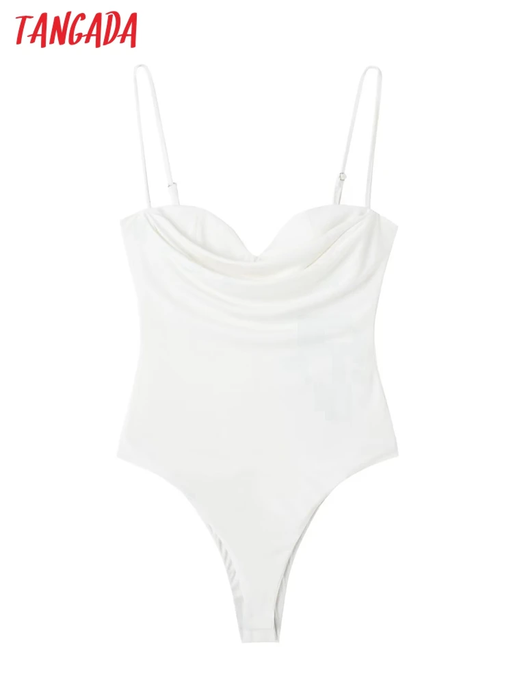 

Женский комбинезон без рукавов Tangada, белый Облегающий комбинезон, комбинезон для девушек, 3H613, 2022