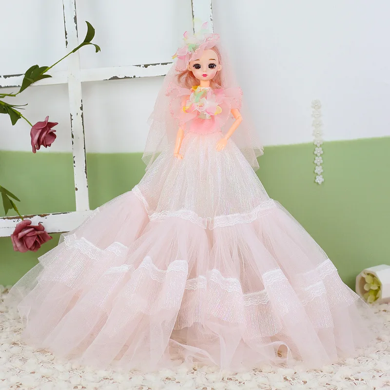 

40cm Bjd Doll 4D Eyes 13 Joints Movable 12 Inch Dress Up Doll Wedding Dress Suit Girls Playhouse Toys Children's Birthday Gifts