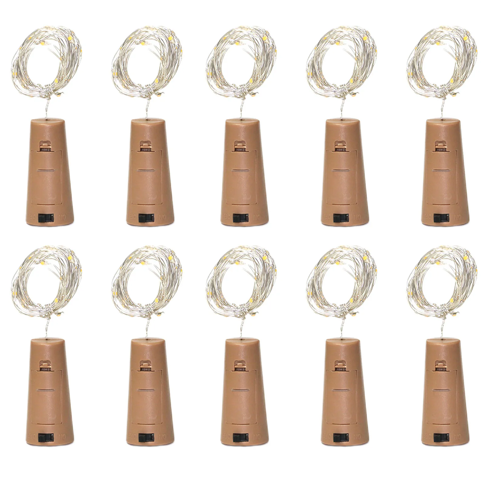 

10pcs Wine Bottle Light With Cork 20 LED String Lights Battery Fairy Lights Garland Christmas Party Wedding Bar Decoration