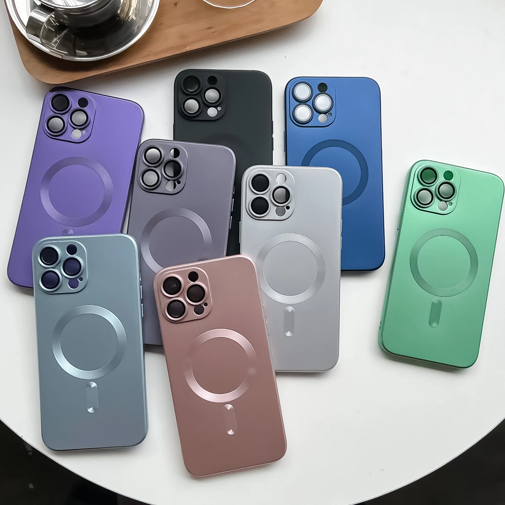 

Magnetic Magsafe Matte Phone Case For iPhone 14 13 12 11 Pro Max Plus Wireless Charging Soft Bumper Lens Protection Cover