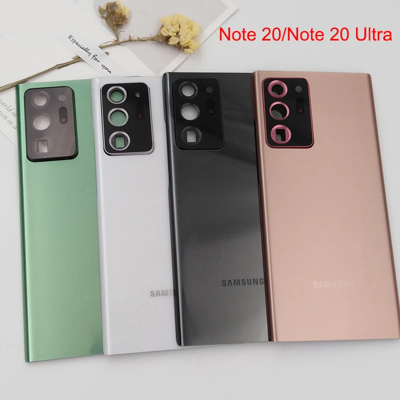 

For Samsung Note 20 Ultra Glass Back Battery Housing Cover Rear Door Replacement Case For Galaxy Note20 & Camera Frame Lens+Logo