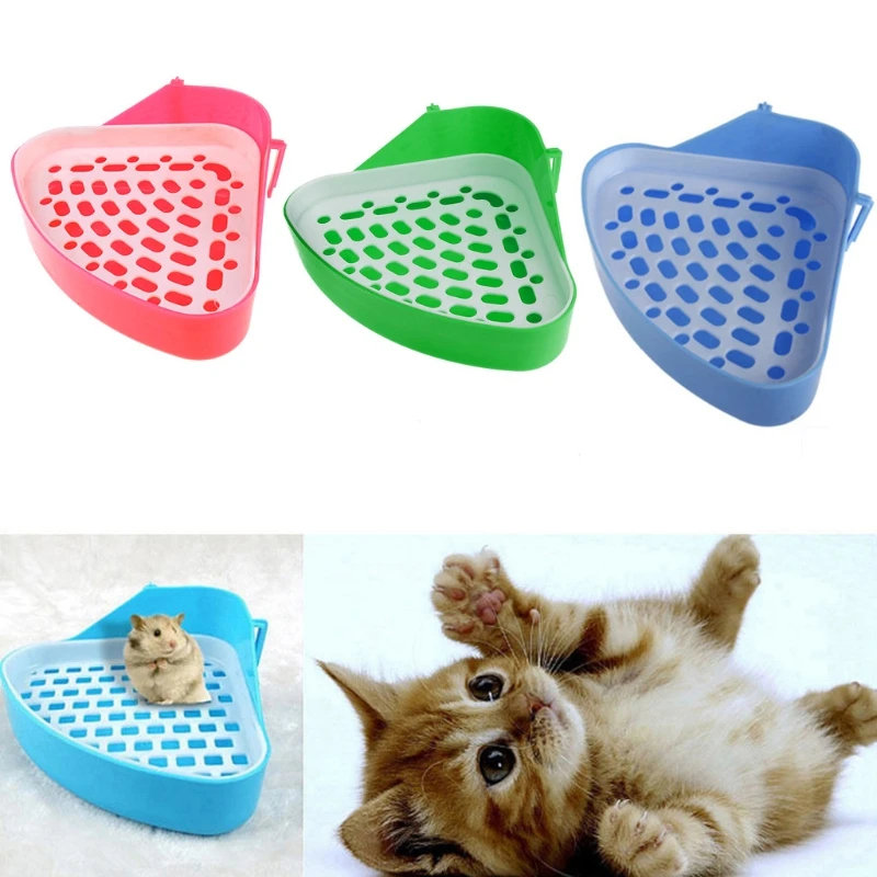 

Pet Rabbit Small Animal Pee Toilet Potty Bowl Corner Clean Litter Trays Hot B03E