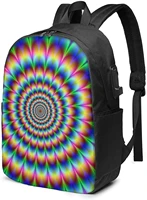 tie dye business laptop school bookbag travel backpack with usb charging port headphone port fit 17 in