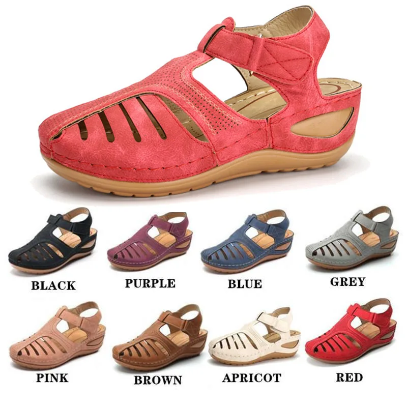 

Women Shoes Summer New Rome Sandals Retro Hollow Out Premium Orthopedics Ladies Casual Wedge Platform Comforty Sandalias Mujer