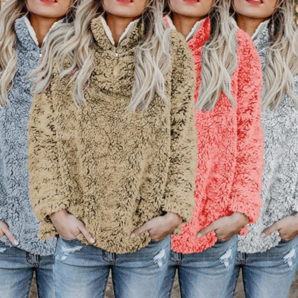 

Шикарный женский зимний свитшот, пуловер, зимний свитшот с защитой шеи, Свободный Повседневный Женский свитшот, термальный