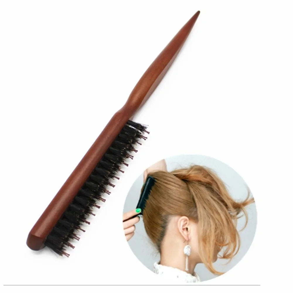 

High Quality Wood Handle Natural Boar Bristle Hair Brush Fluffy Comb Hairdressing Barber Hair Styling Tools 2022 New Wholesale