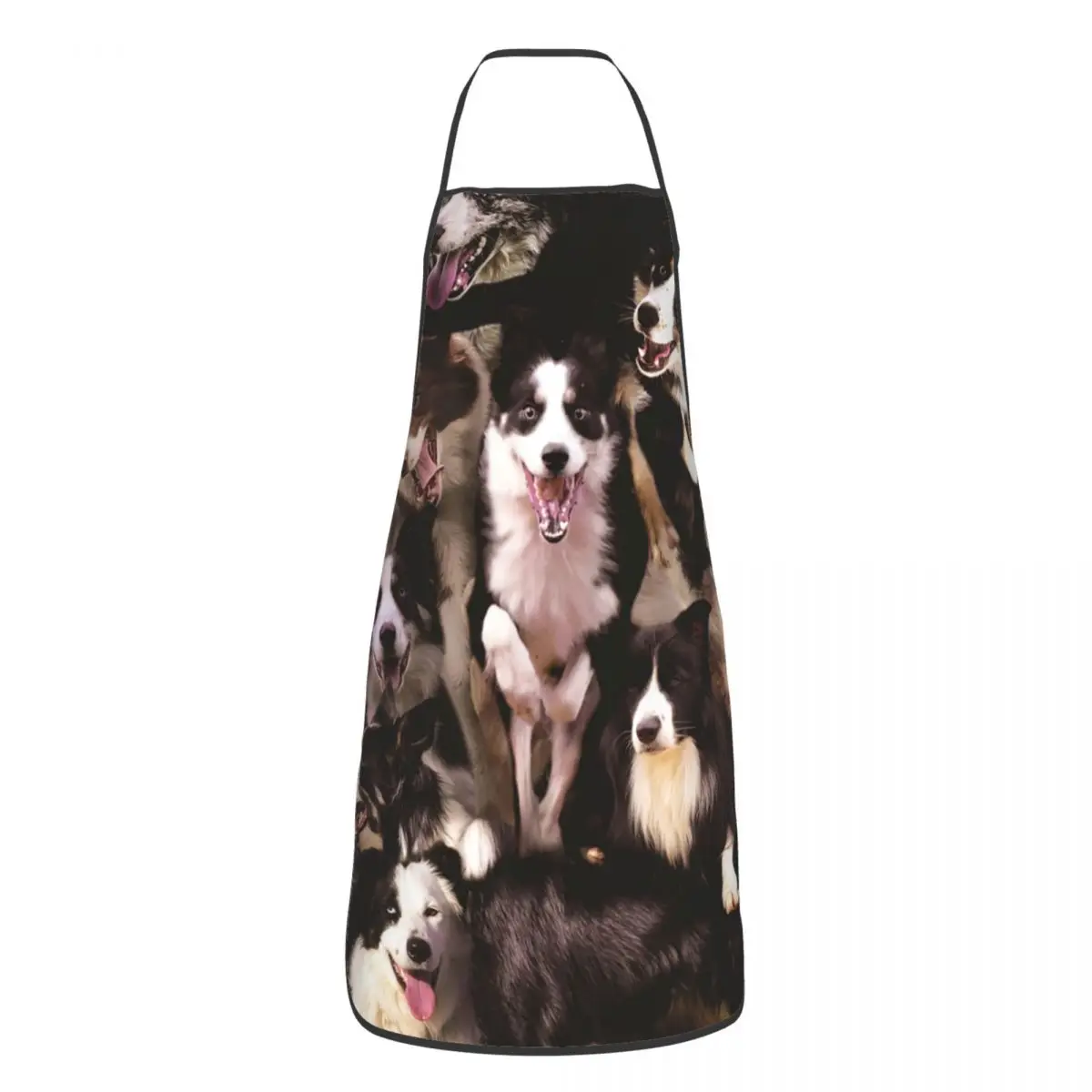 

Custom Bib Border Collies Apron for Men Women Unisex Adult Chef Cooking Kitchen Huetehund Dog Tablier Cuisine Baking