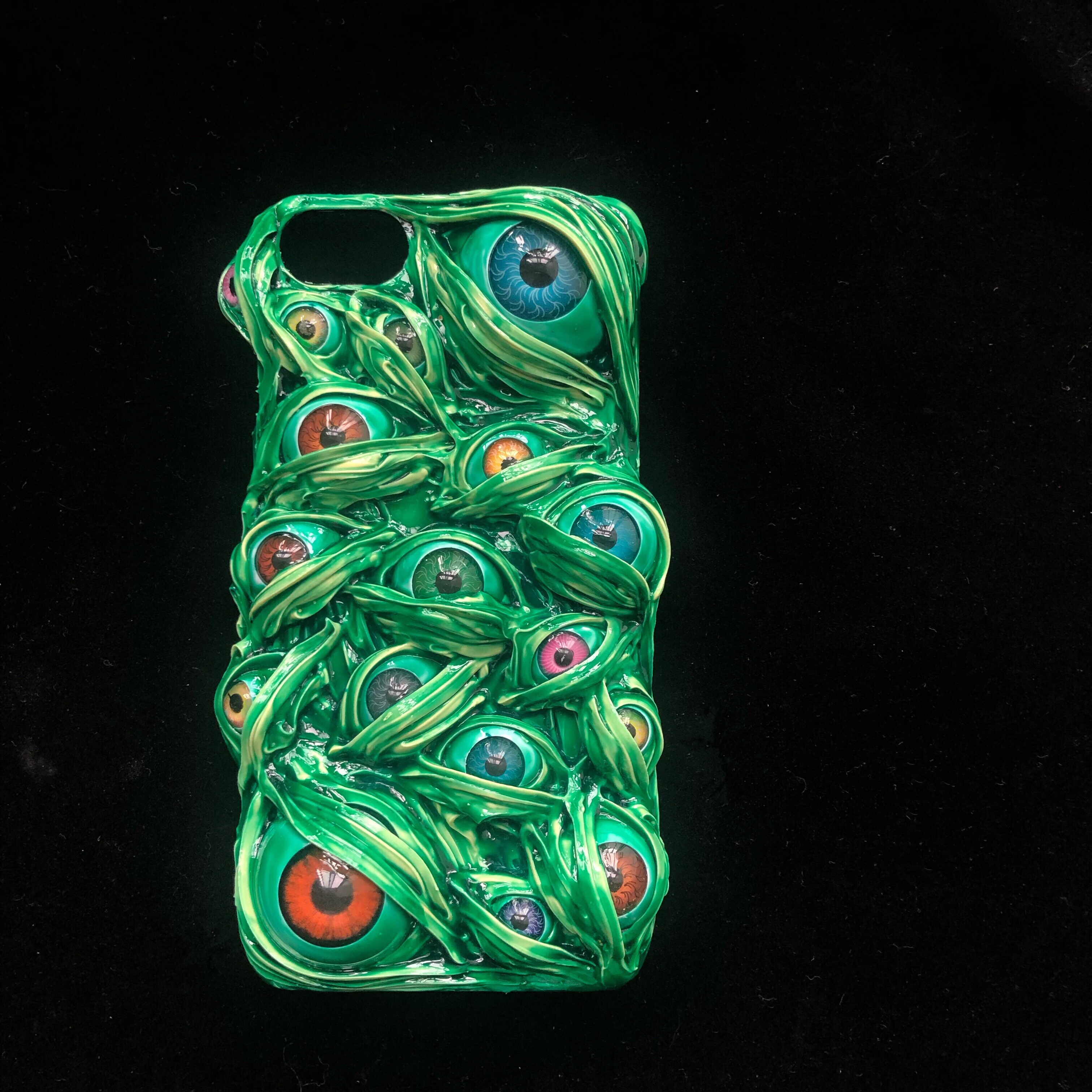 

3D Cases For iPhone 12 Pro Max DIY Handmade Green Eye Protective Covers For Xiaomi mi 10 Ultra Luxury Customized Case For Men