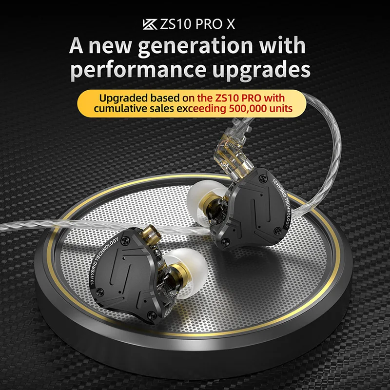 Наушники KZ ZS10 PRO X HIFI Bass Metal Hybrid In-ear, спортивные, с шумоподавлением, KZ ZSN PRO, AS16 PRO, AS12, ZSX, ZEX (art.: 3920dca0de5fa) - 3920dca0de5fa
