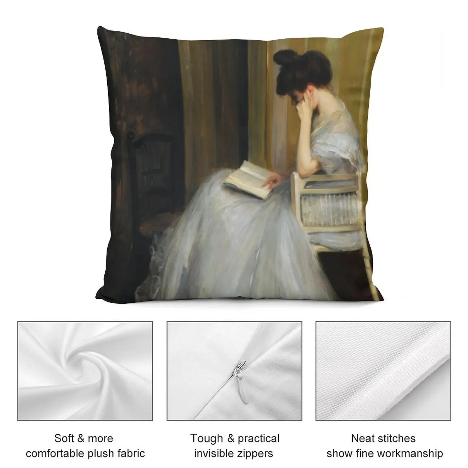 Декоративная подушка Mujer leyendo Jacques Émile Blanche