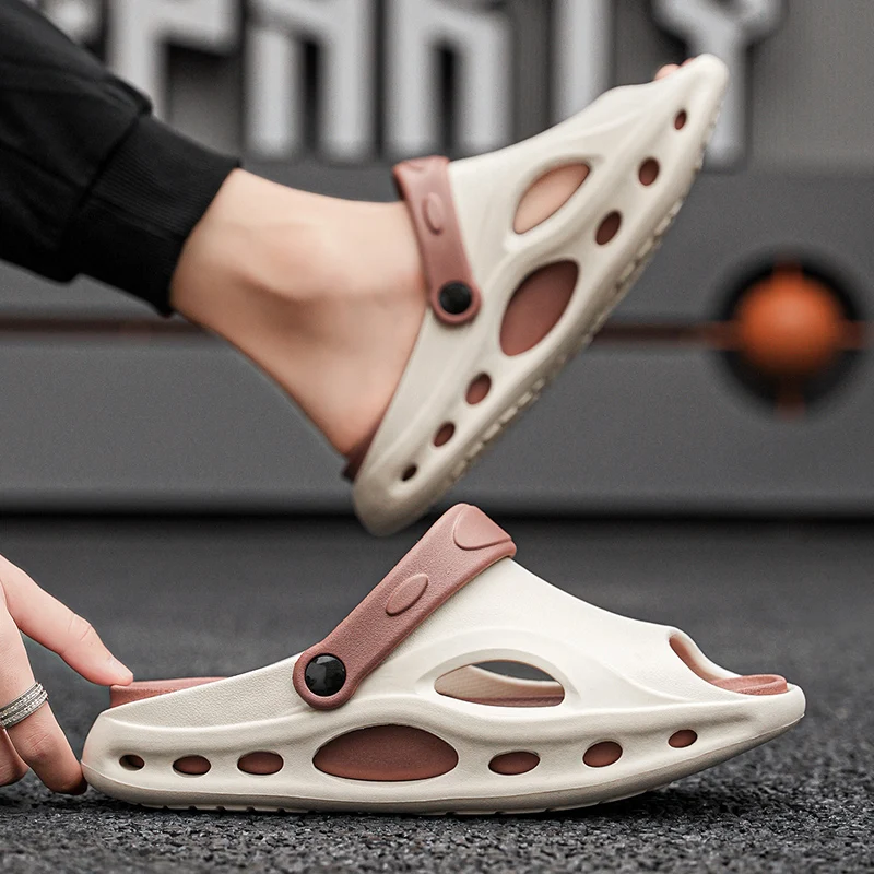 Сандалии мужские из натуральной кожи повседневная Уличная обувь пляжные туфли