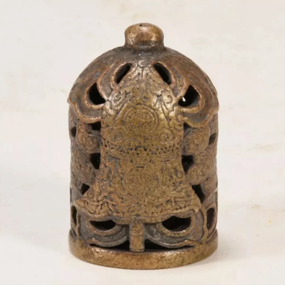 1 1-дюймовый старый тибетский бронзовый колокольчик династии благоприятный