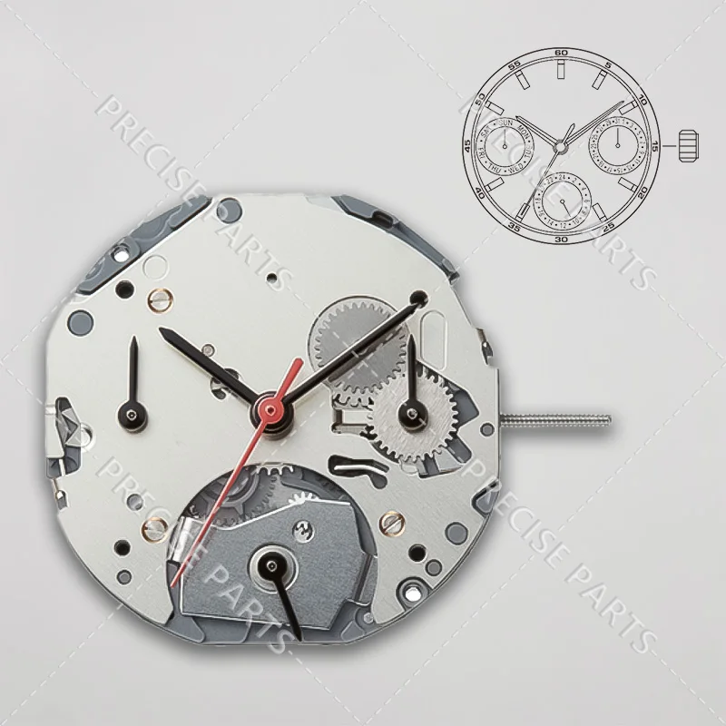 Новые японские часы со сменными аксессуарами для механизмов 6P29 кварцевый