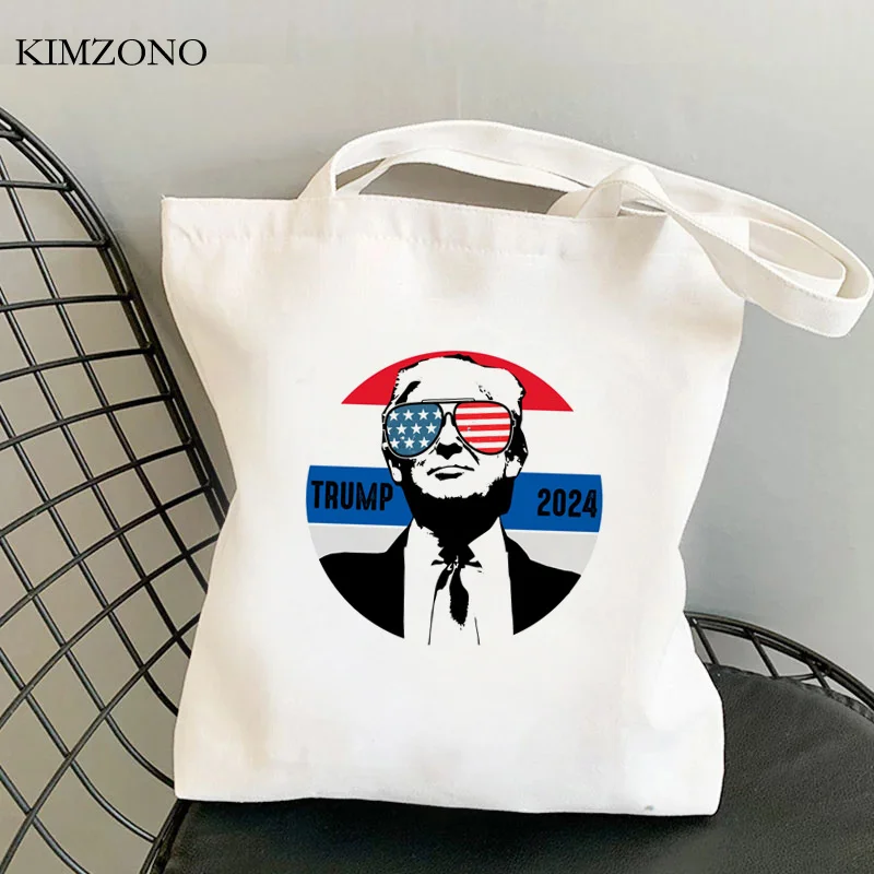 

Trump 2024 shopping bag jute bag tote bolsa eco canvas grocery bag ecobag string reciclaje sacola grab