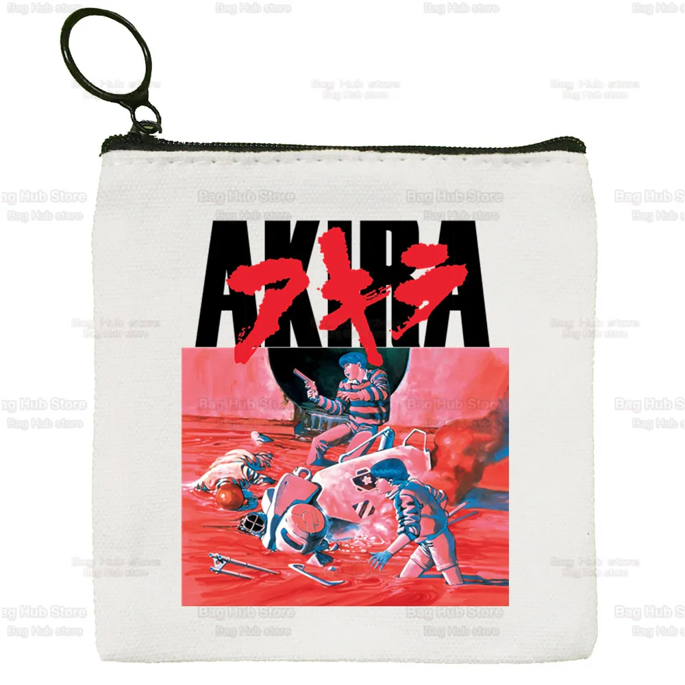 Akira Anime Kaneda Cartoon Coin Purse Female Tokyo Manga Harajuku Mini Canvas Art Cute Key Case Coin Purse Student Wallet