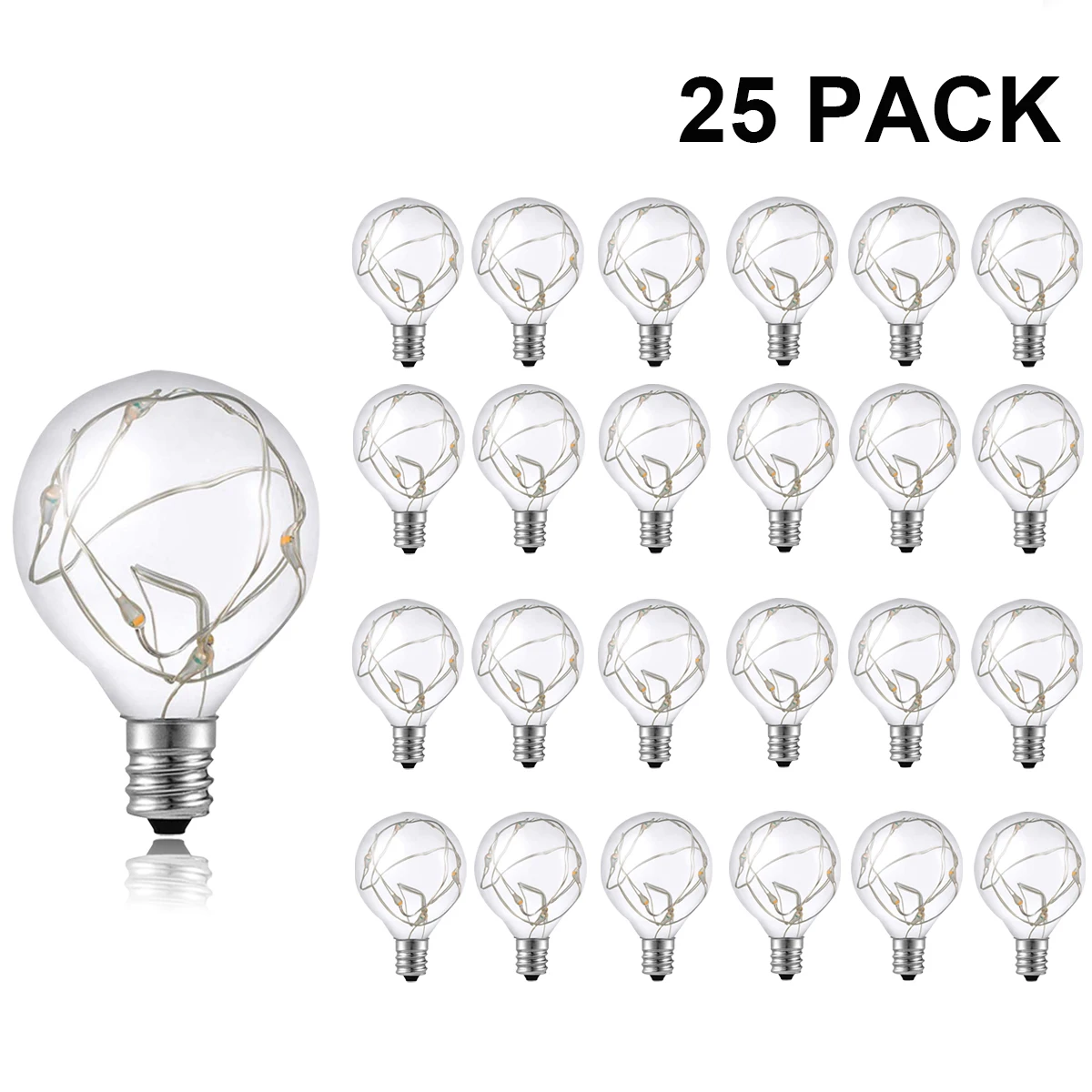 

Светодиодные лампочки IWP G40 теплый белый 25 штук