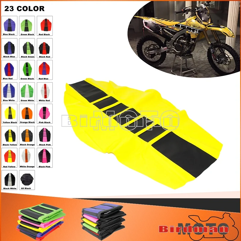 

Для Suzuki Yamaha WR250 TTR DRM RM250 RMX450 RM DR желтый мотоциклетный Кроссовый Байк эндуро MX ребристый нескользящий чехол на сиденье Supermoto