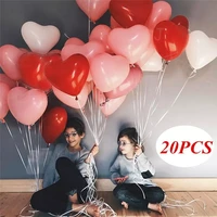 20pcs 12 inch pink white red love heart latex balloons wedding valentines day romantic decoration globos birthday party ballon