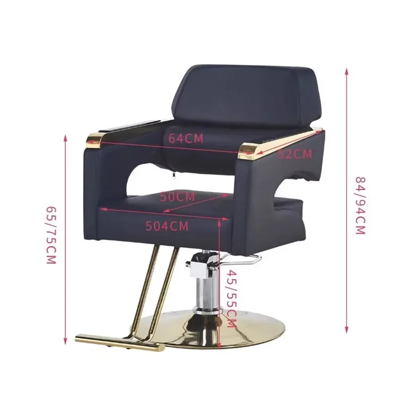 Золотой комфортный парикмахерский стул в стиле ретро салон красоты итальянский