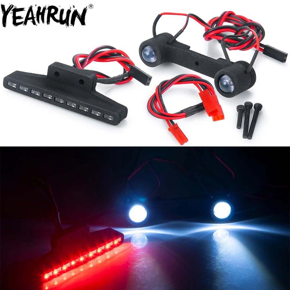 

YEAHRUN LED Front Rear Light Headlight Taillight Set For 1/16 Traxxas Mini E-RVEO #71076-3 RC Crawler Car Buggy Upgrade Parts