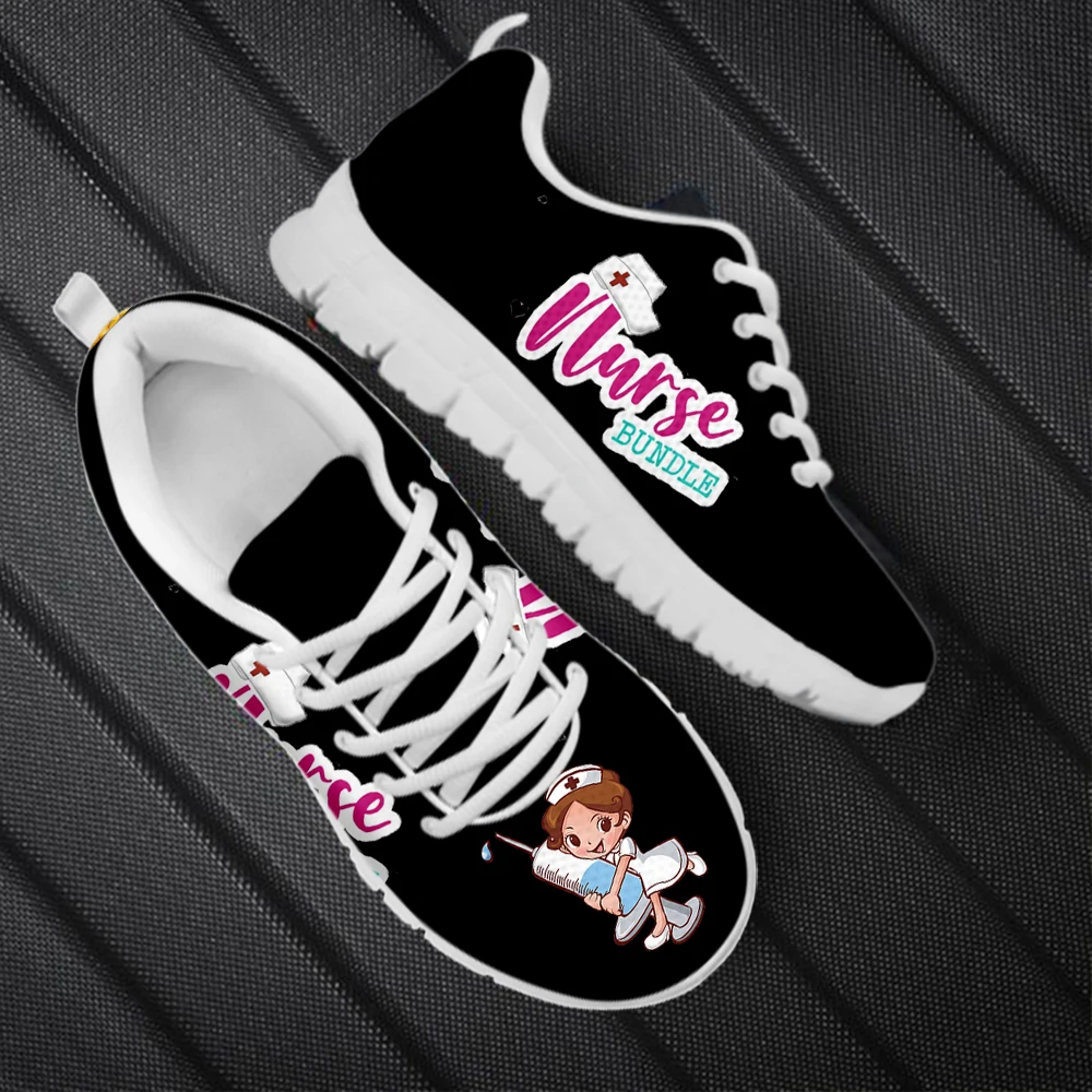 2023 Fashion Women's Nurse Sneakers Breathable Autumn Flat Shoes for Female Design Casual Lace up Walk Shoes Lightweight Zapatos