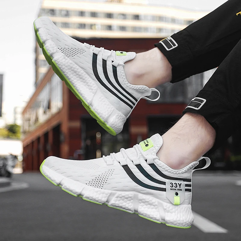 2023 Fashion Men's Professional Sports Shoes Mesh Breathable Men's White Running Shoes Comfortable Outdoor Women's Running Shoes